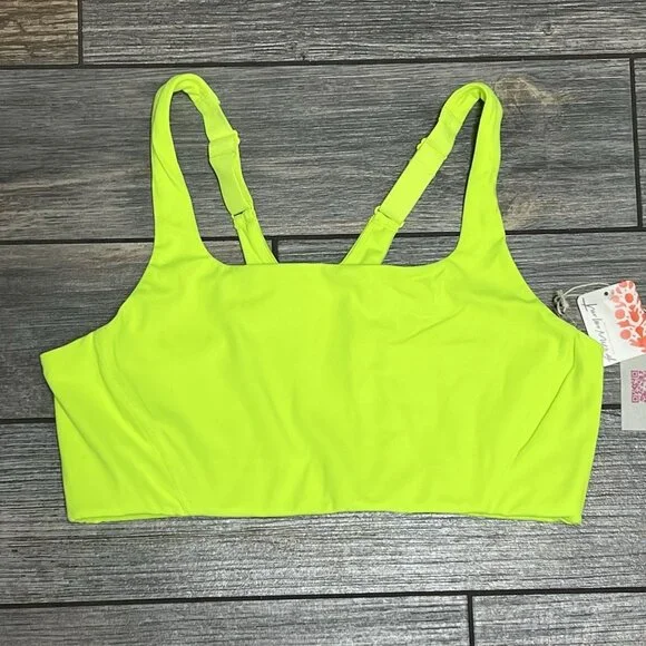NWT $68 Free People X Hatch Maternity Square Neck Bra Size Medium Neon Yellow - Picture 3 of 15